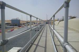 Anodised aluminium railings installed at a Sewage Treatment Plant in the UAE