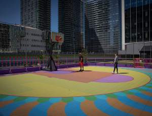 Safety Solution For The Basketball Court in Canary Wharf
