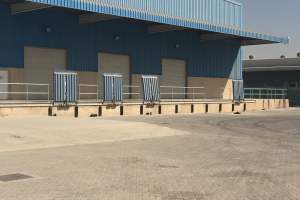 Guardrail for loading bays at a logistics company