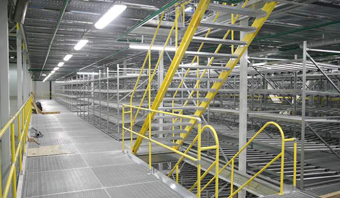 Warehouse safety railings and guardrails