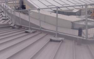 Metal roof guardrail system