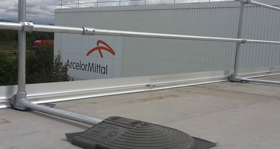 Roof edge protection system for ArcelorMittal • Kee Safety Singapore