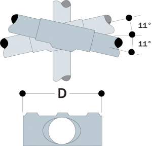 89 - Two Socket Angle Cross