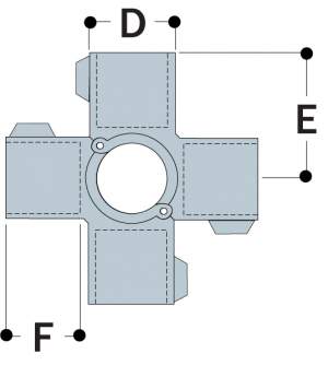 A40 - Split Four Socket Cross