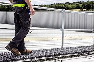 Guardrail-on roof-top-walkway