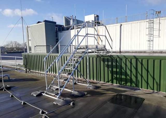 Step-overs providing safe access on rooftops