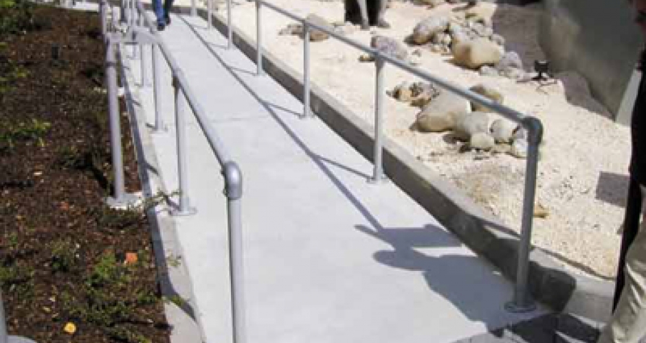 Kee Klamp guardrail on a slope