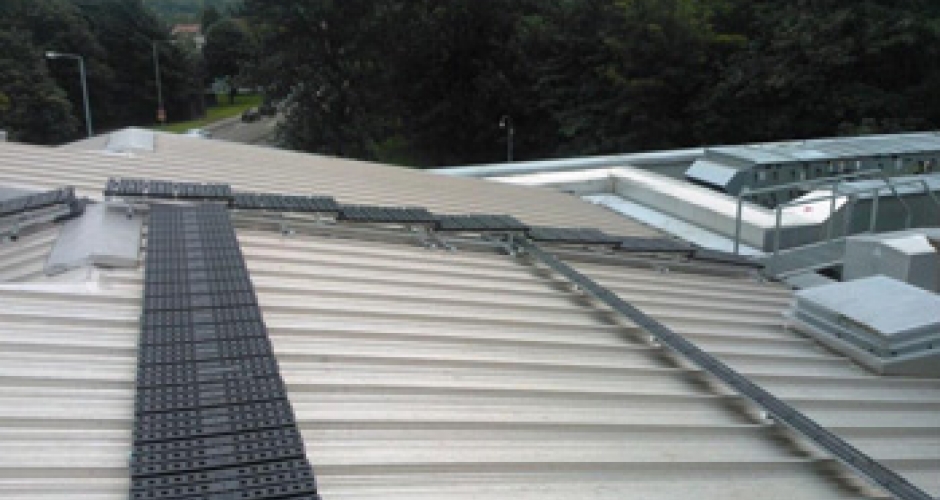 KEE WALK roof top walkway on a standing seam roof 